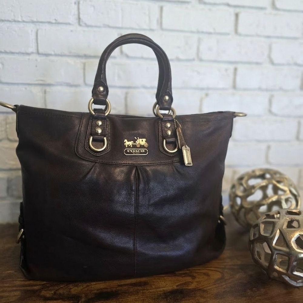 Authentic Coach Madison Julianne Espresso Leather Satchel Tote 12935 - Picture 3 of 16